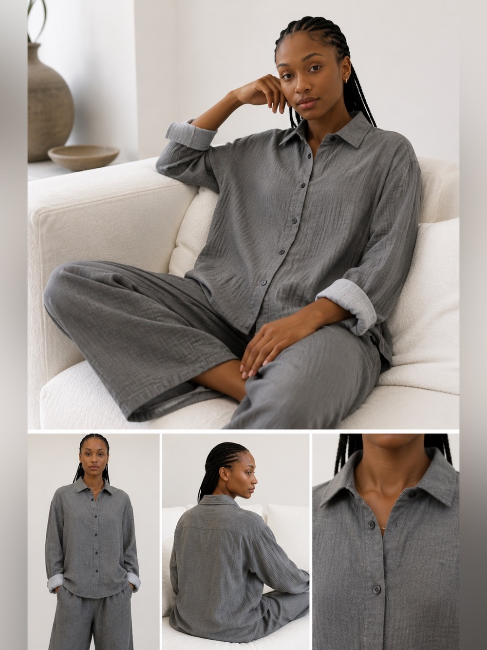 MBARI Ashbury Japanese Double Gauze Denim Shirt L Oversized Minimalist